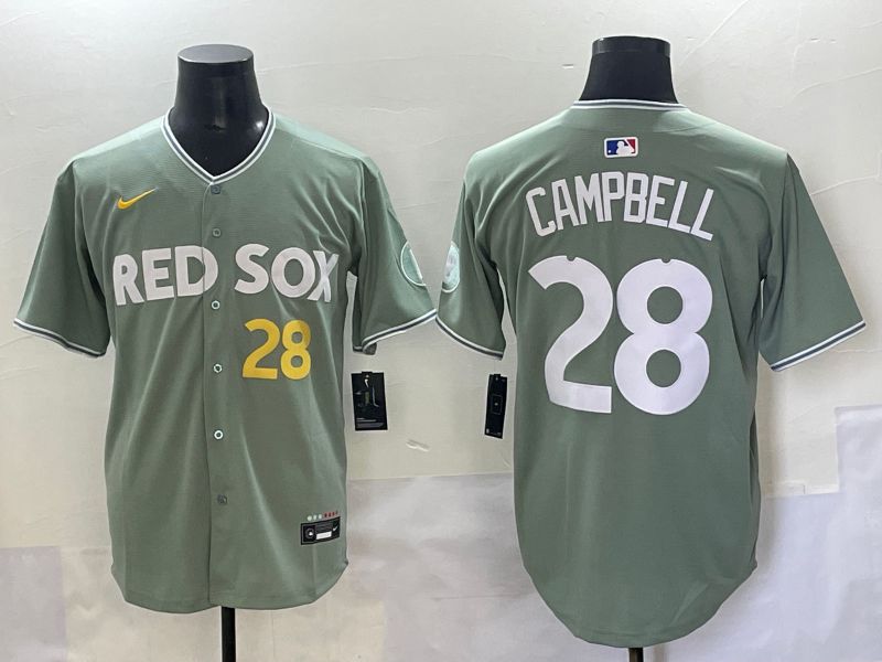 Men 2025 Boston Red Sox #28 Campbell Light Green Joint Name Nike MLB Jersey style 5->boston red sox->MLB Jersey